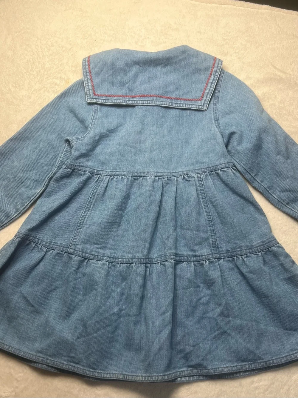 Vintage Gymboree Light Blue Denim Jacket Dress with Colorful Snap Buttons